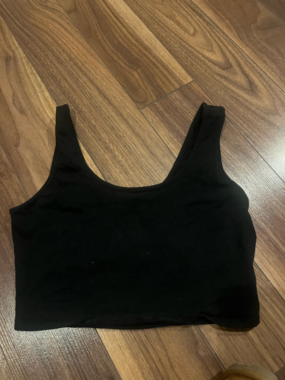 Garage Black Women's Cropped Tank Top with slit in the back